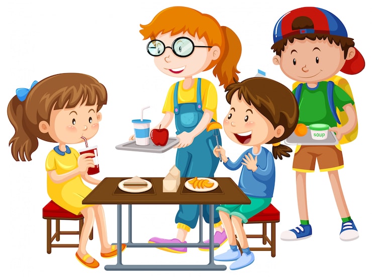 children having meal table 1308 31461